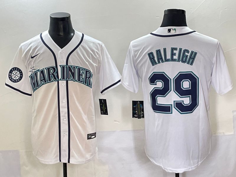 Men 2025 Seattle Mariners #29 Raleigh White Game Nike MLB Jersey style 5